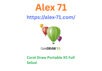 Ilustrasi penggunaan Corel Draw Portable X5 Full untuk membuat desain logo vektor secara instan di laptop.
