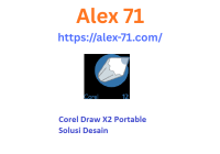 Tampilan antarmuka perangkat lunak setelah menjalankan corel draw x2 portable untuk membuat desain logo sederhana di komputer lama.