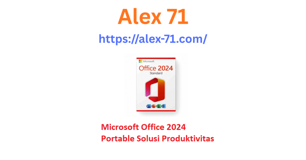 Ilustrasi tampilan antarmuka microsoft office 2024 portable yang dijalankan dari sebuah flashdisk pada laptop Windows 11 terbaru.