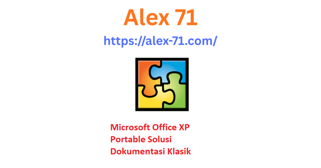 Ilustrasi tampilan antarmuka microsoft office xp portable yang dijalankan dari sebuah USB flashdisk pada perangkat komputer Windows.