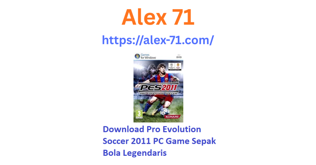 Tampilan menu utama dan aksi lapangan setelah berhasil melakukan proses download pro evolution soccer 2011 pc di komputer Windows.
