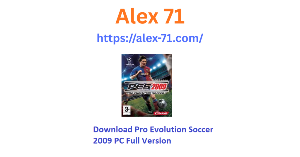Tampilan antarmuka utama dan aksi lapangan setelah berhasil melakukan proses download pro evolution soccer 2009 pc di komputer Windows.