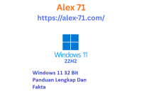 Tampilan desktop sistem operasi windows 11 32 bit yang berjalan pada komputer desktop dengan performa stabil.