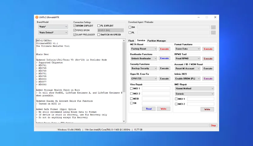 UMT HST Tool Setup File